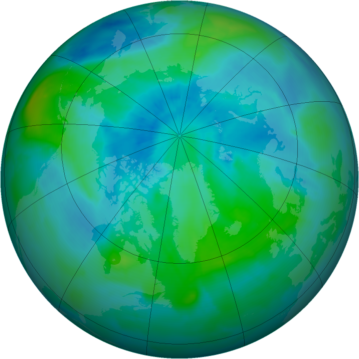 Arctic ozone map for 07 September 2011